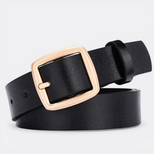Ceinture Cuir Boucle Carrée - Noir 105cm | Le monde de la ceinture