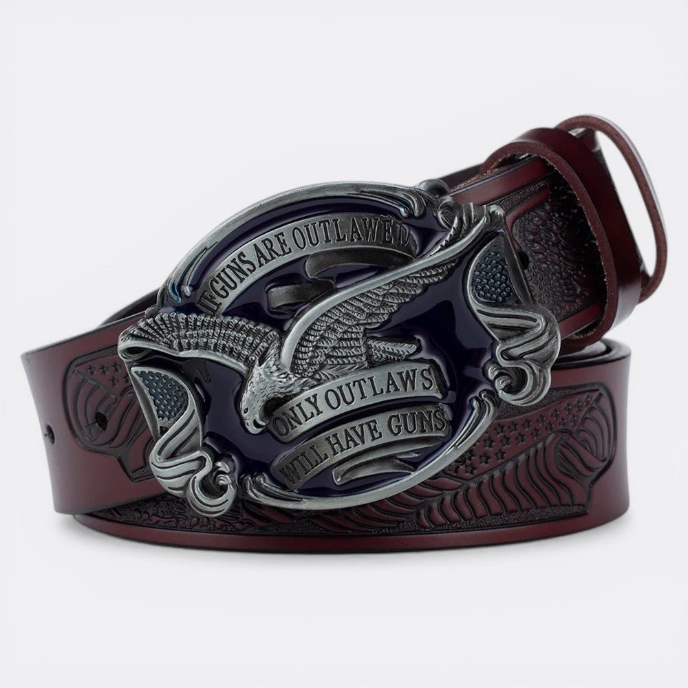 Ceinture Cuir Boucle Cow Boy - Marron Foncé 115cm | Le monde de la ceinture