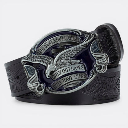 Ceinture Cuir Boucle Cow Boy - Noir 90cm | Le monde de la ceinture