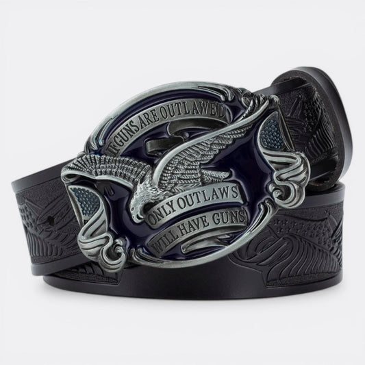 Ceinture Cuir Boucle Cow Boy - Noir 90cm | Le monde de la ceinture
