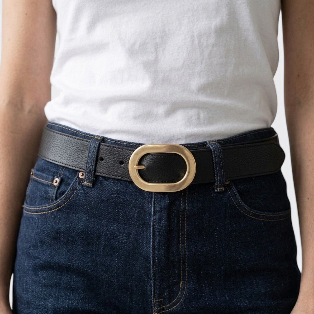 Ceinture Cuir Femme Boucle Dorée - Blanc 95cm | Le monde de la ceinture