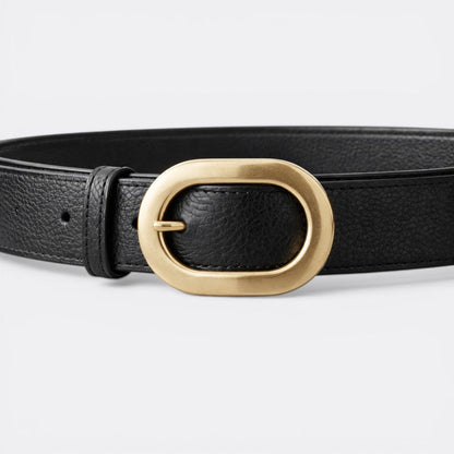 Ceinture Cuir Femme Boucle Dorée - Blanc 95cm | Le monde de la ceinture