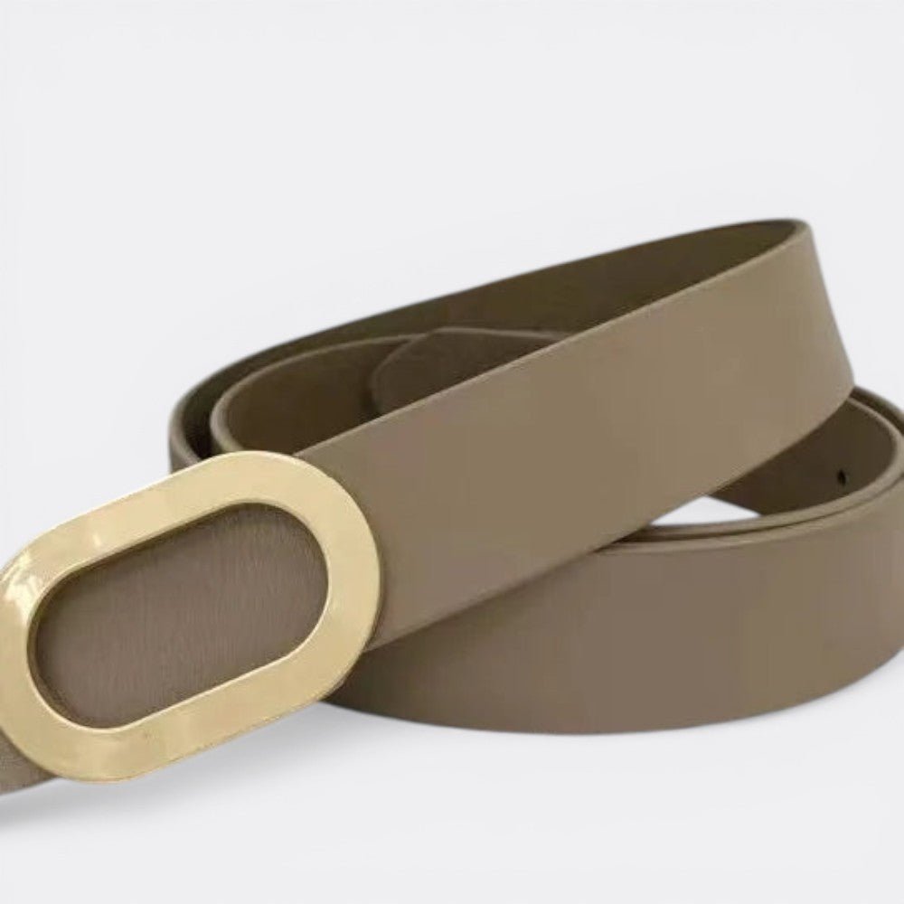 Ceinture Cuir Femme Boucle Dorée - Kaki 95cm | Le monde de la ceinture