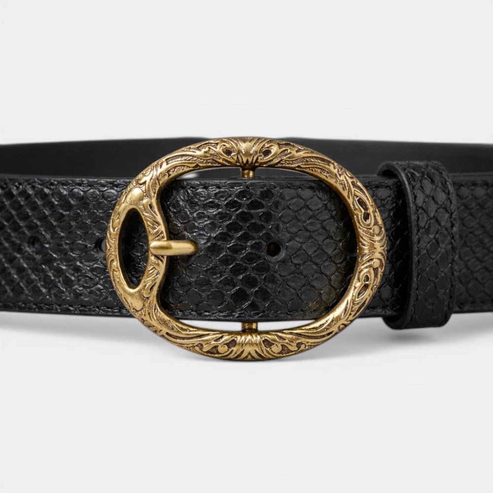 Ceinture Cuir Femme Gravure - Blanc 105cm | Le monde de la ceinture
