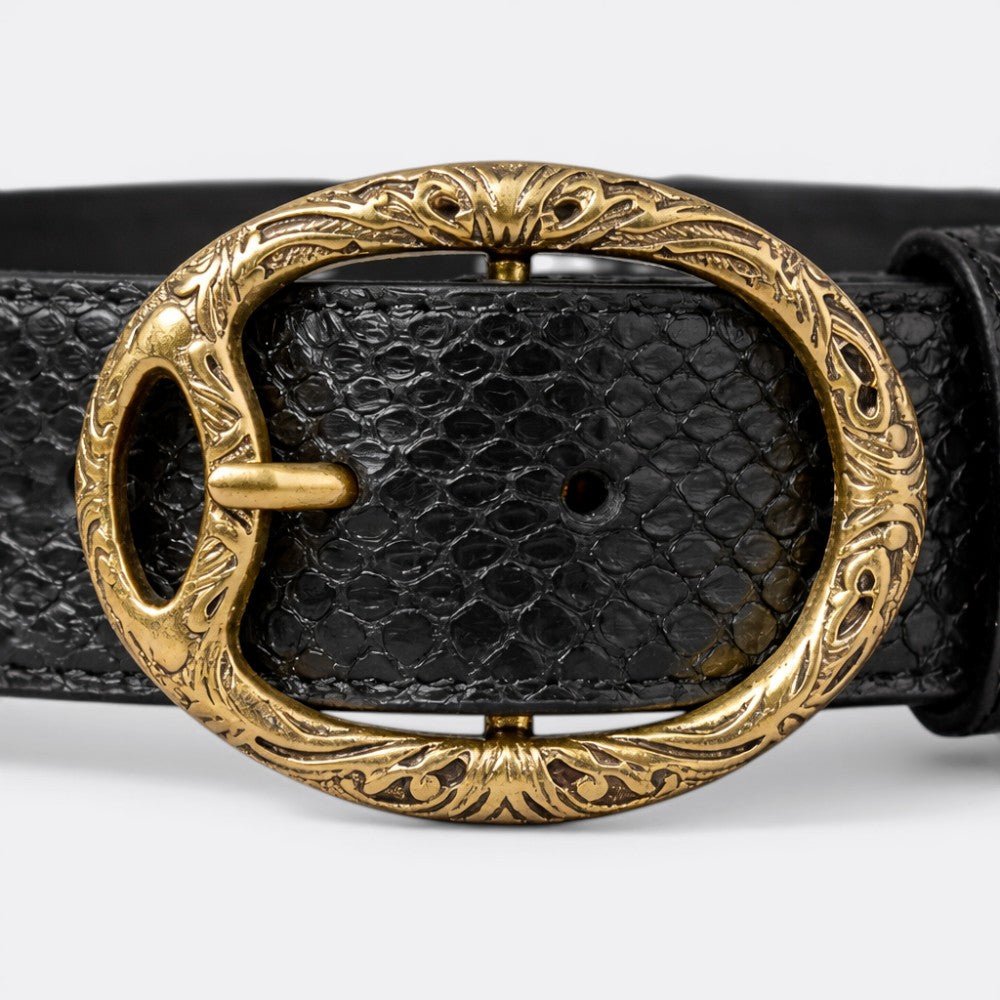 Ceinture Cuir Femme Gravure - Blanc 105cm | Le monde de la ceinture