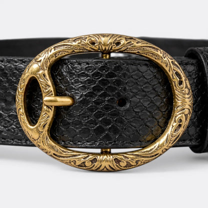 Ceinture Cuir Femme Gravure - Blanc 105cm | Le monde de la ceinture