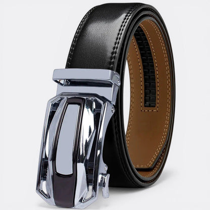 Ceinture Cuir Homme Automatique - Argenté 115cm | Le monde de la ceinture