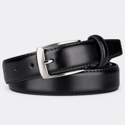 Ceinture Cuir Homme Boucle Argenté - Noir 100cm | Le monde de la ceinture