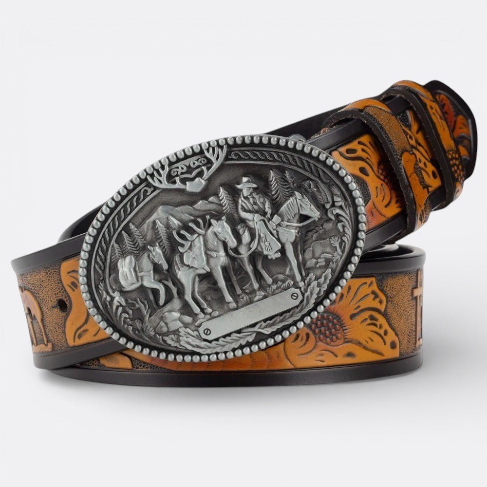 Ceinture Cuir Homme Boucle Vintage - Marron 90cm | Le monde de la ceinture