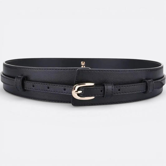 Ceinture Cuir Taille Haute Femme - Noir | Le monde de la ceinture