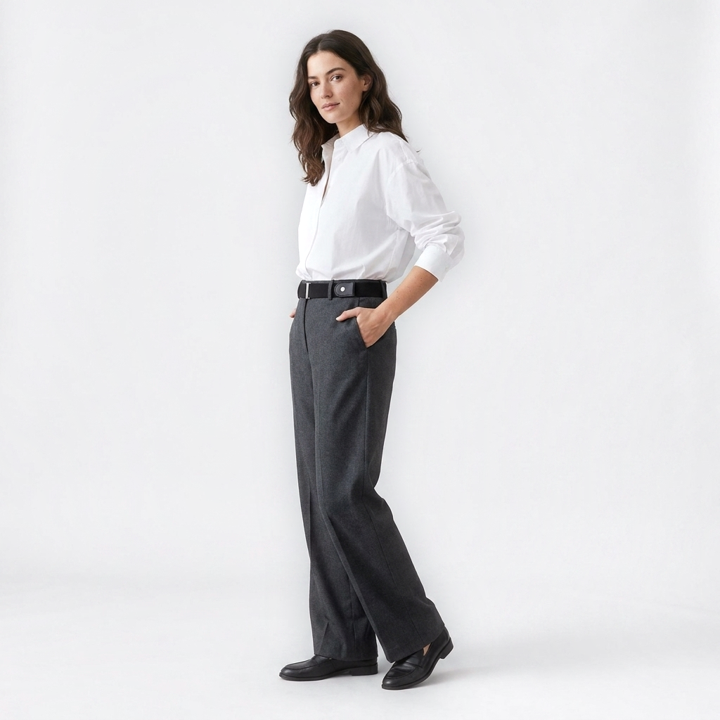 Mannequin femme portant la Ceinture Elastique Invisible — style minimaliste — Le Monde de la Ceinture
