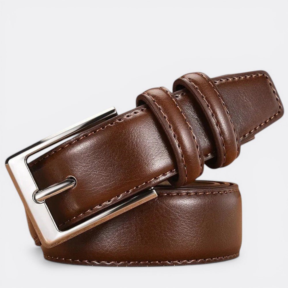 Ceinture en Cuir à Boucle Carrée - Marron 105cm | Le monde de la ceinture