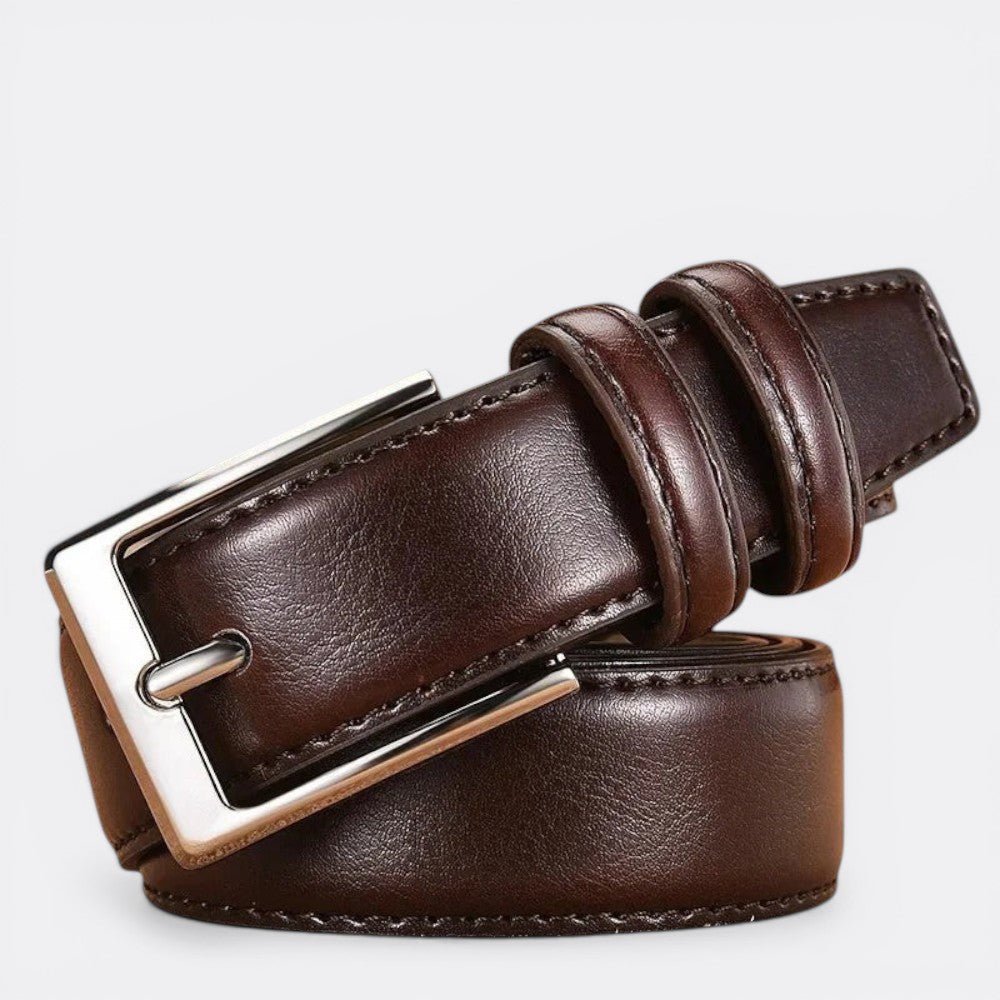 Ceinture en Cuir à Boucle Carrée - Marron Foncé 105cm | Le monde de la ceinture