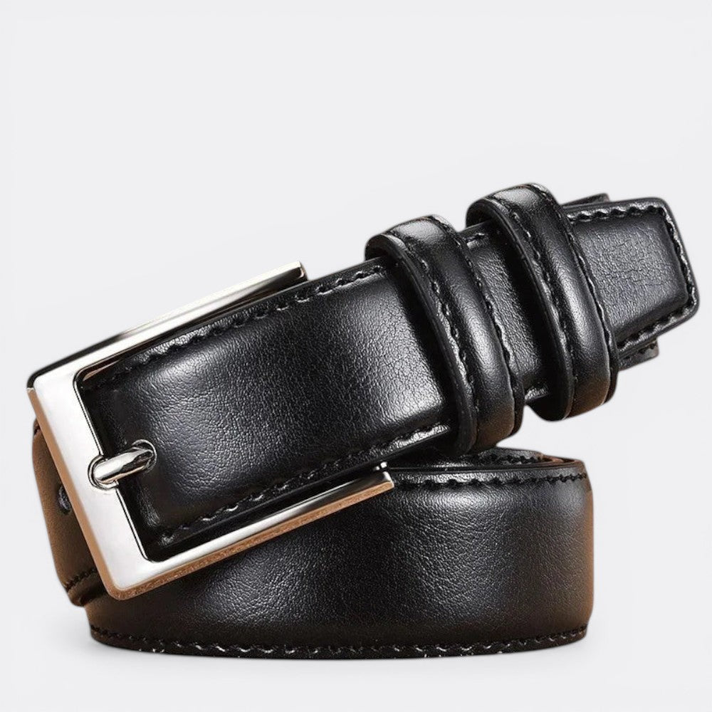 Ceinture en Cuir à Boucle Carrée - Noir 105cm | Le monde de la ceinture