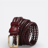 Ceinture en Cuir a Trou - Bordeaux 95cm | Le monde de la ceinture