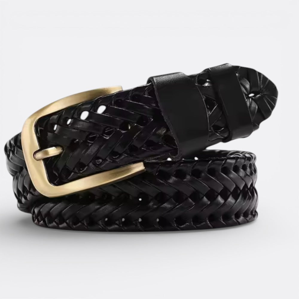 Ceinture en Cuir a Trou - Noir 95cm | Le monde de la ceinture