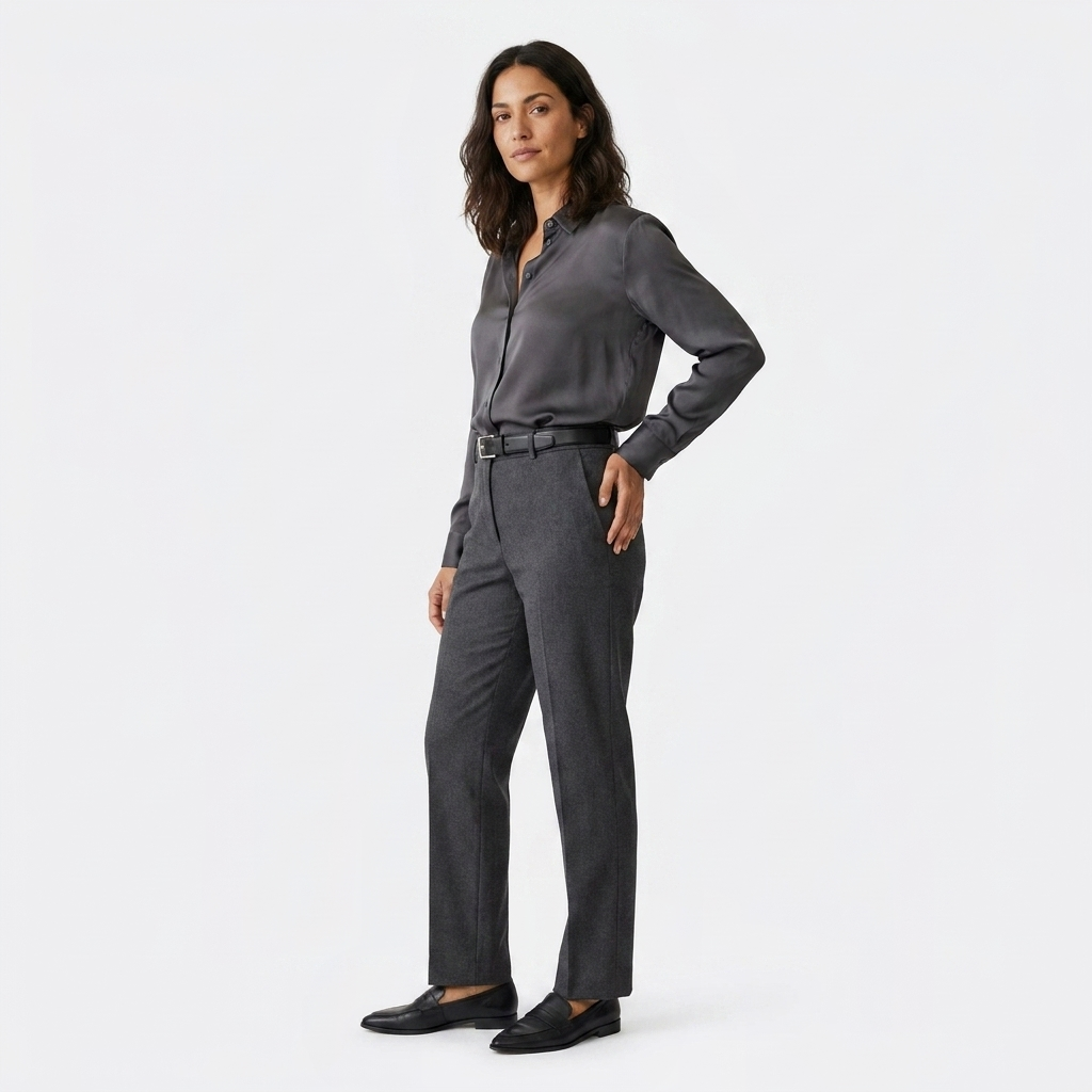 Mannequin femme portant la Ceinture en Simili Cuir — style smart casual — Le Monde de la Ceinture