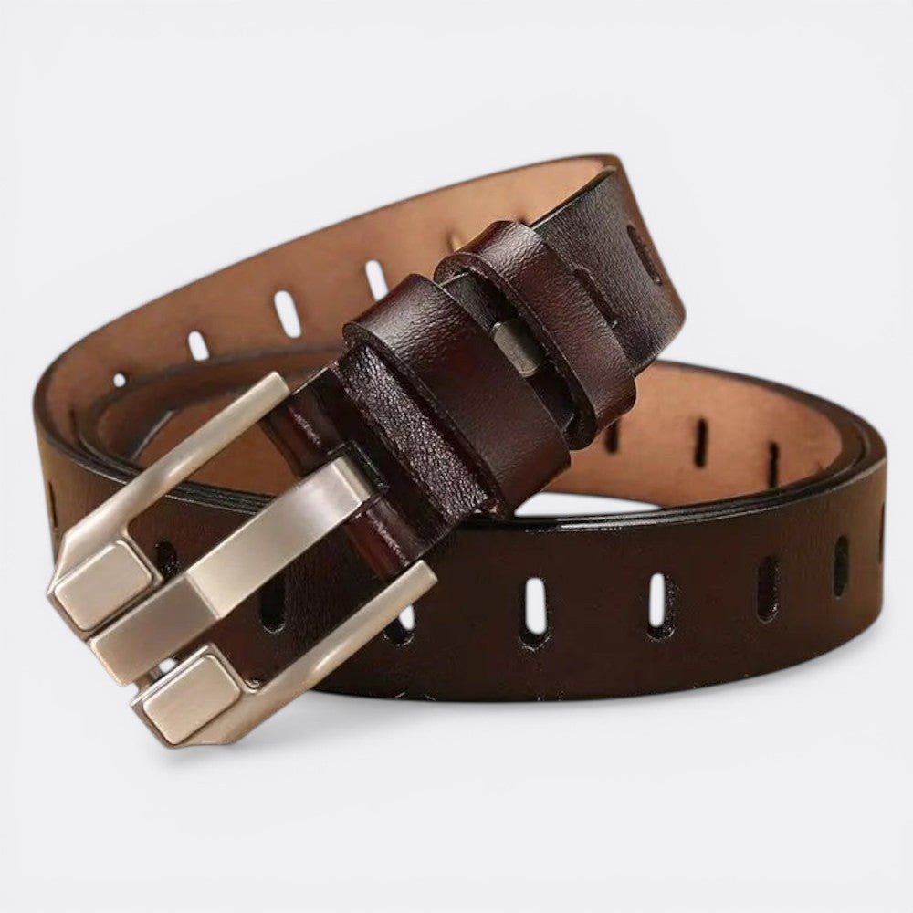 Ceinture Femme Cuir et Metal - Marron 105cm | Le monde de la ceinture