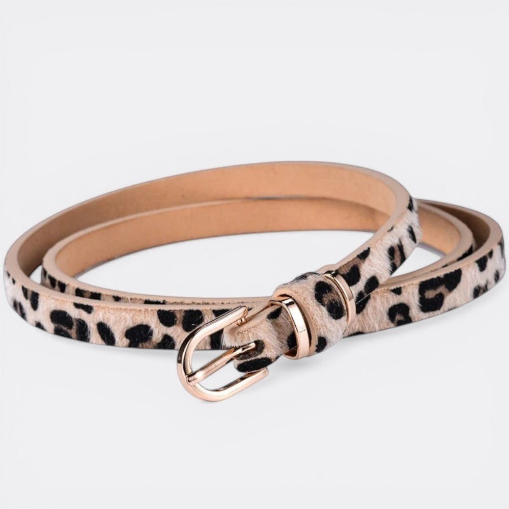 Ceinture Femme Fine Boucle Ardillon Dorée - Léopard 80cm | Le monde de la ceinture