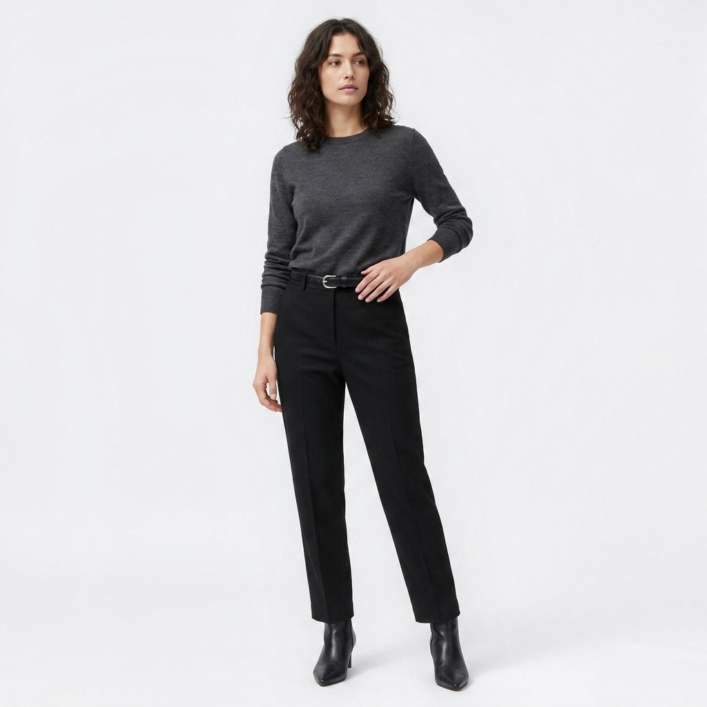 Mannequin femme portant la Ceinture Femme Fine Cuir — style minimaliste — Le Monde de la Ceinture