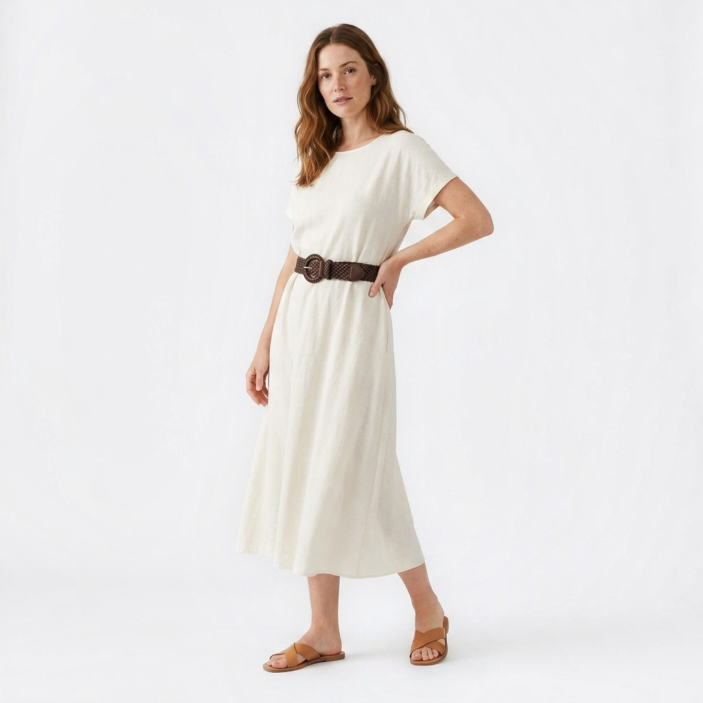 Mannequin femme portant la Ceinture Femme pour Robe — look casual chic — Le Monde de la Ceinture