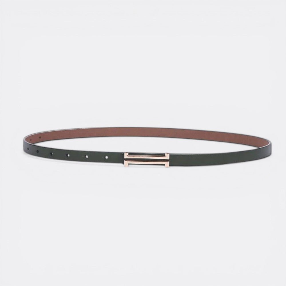 Ceinture Fine Luxe - Noir Vert 105cm | Le monde de la ceinture