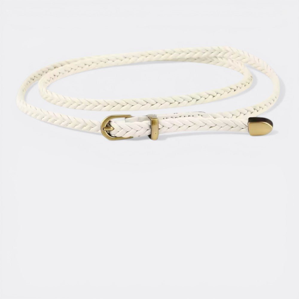 Ceinture Fine Tressée - Blanc 98cm | Le monde de la ceinture