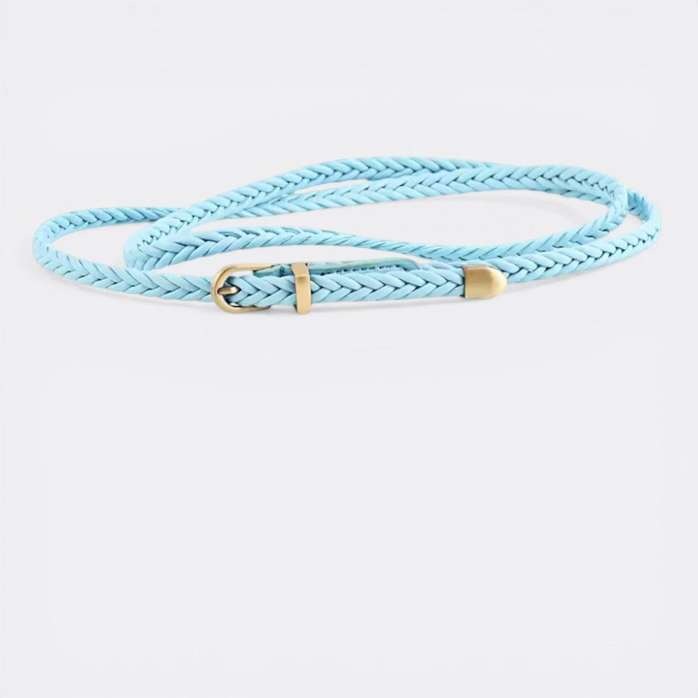 Ceinture Fine Tressée - Bleu Ciel 98cm | Le monde de la ceinture