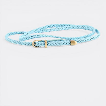 Ceinture Fine Tressée - Bleu Ciel 98cm | Le monde de la ceinture