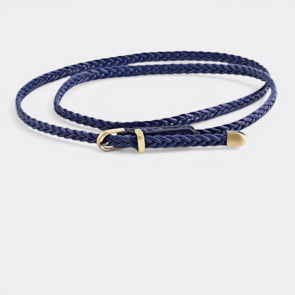 Ceinture Fine Tressée - Bleu Marine 98cm | Le monde de la ceinture