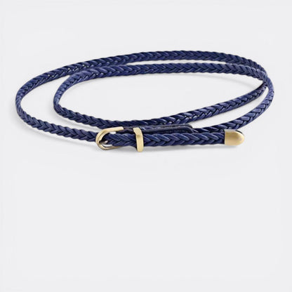 Ceinture Fine Tressée - Bleu Marine 98cm | Le monde de la ceinture