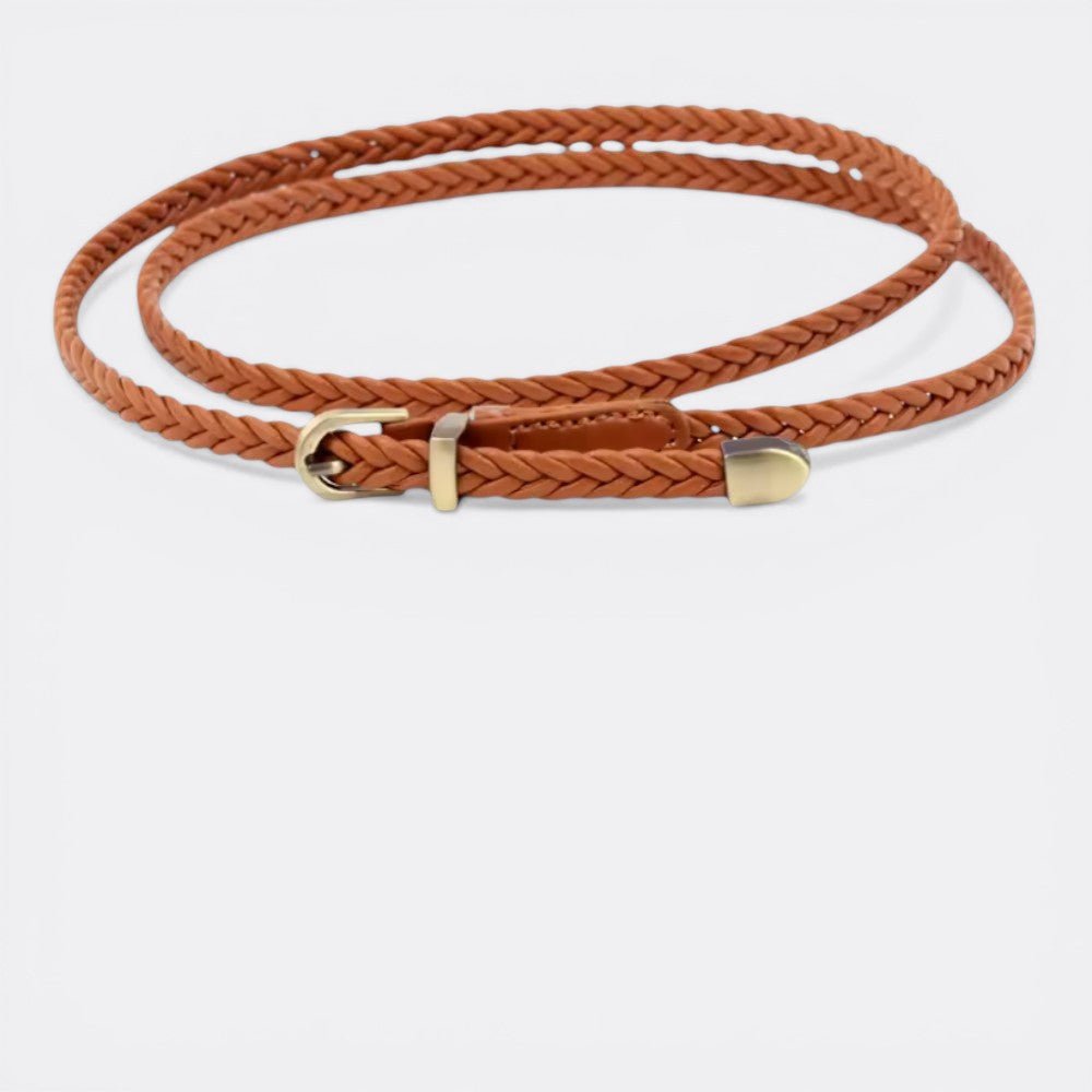 Ceinture Fine Tressée - Caramel 98cm | Le monde de la ceinture