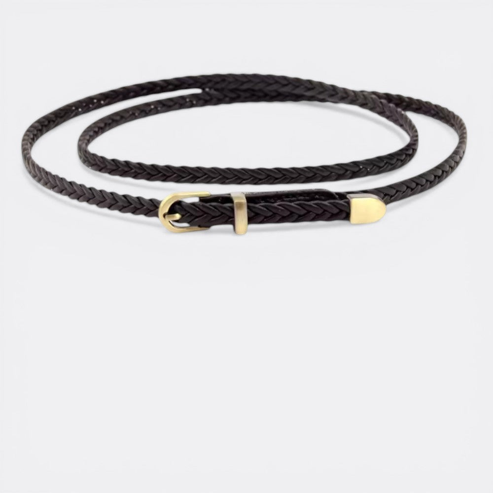 Ceinture Fine Tressée - Noir 98cm | Le monde de la ceinture
