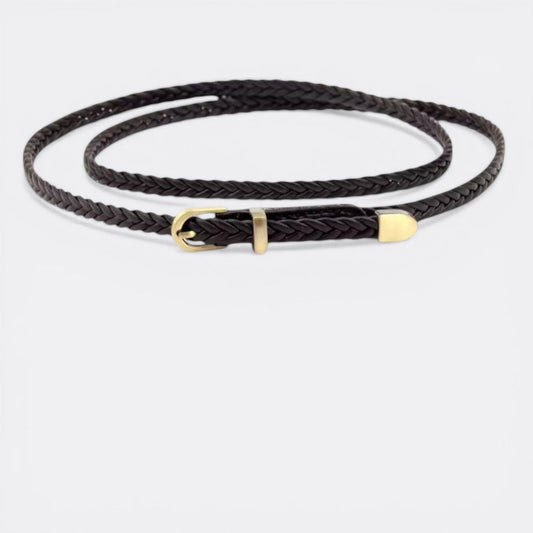 Ceinture Fine Tressée - Noir 98cm | Le monde de la ceinture