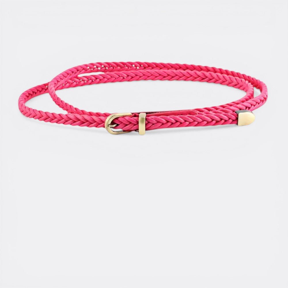 Ceinture Fine Tressée - Rose Fluo 98cm | Le monde de la ceinture