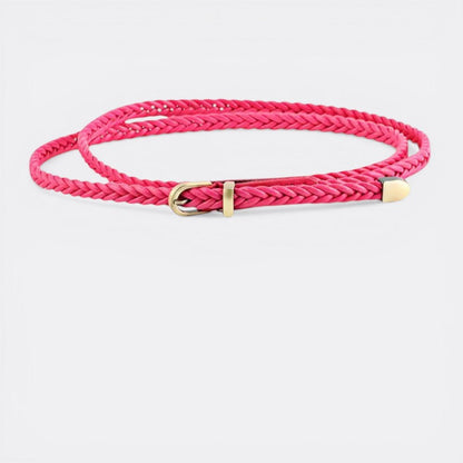 Ceinture Fine Tressée - Rose Fluo 98cm | Le monde de la ceinture
