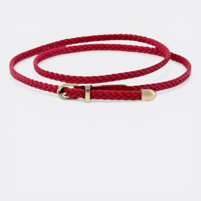 Ceinture Fine Tressée - Rouge 98cm | Le monde de la ceinture