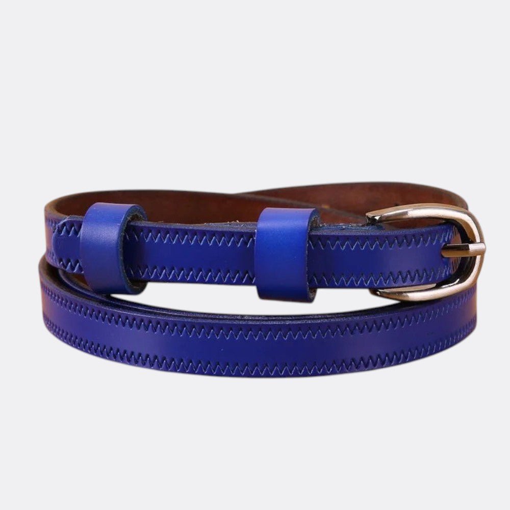 Ceinture Gravée Femme - Bleu 100cm | Le monde de la ceinture