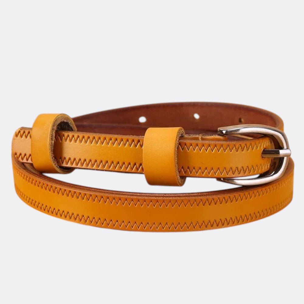 Ceinture Gravée Femme - Jaune 100cm | Le monde de la ceinture