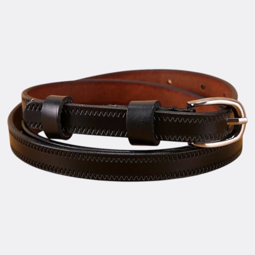 Ceinture Gravée Femme - Noir 100cm | Le monde de la ceinture