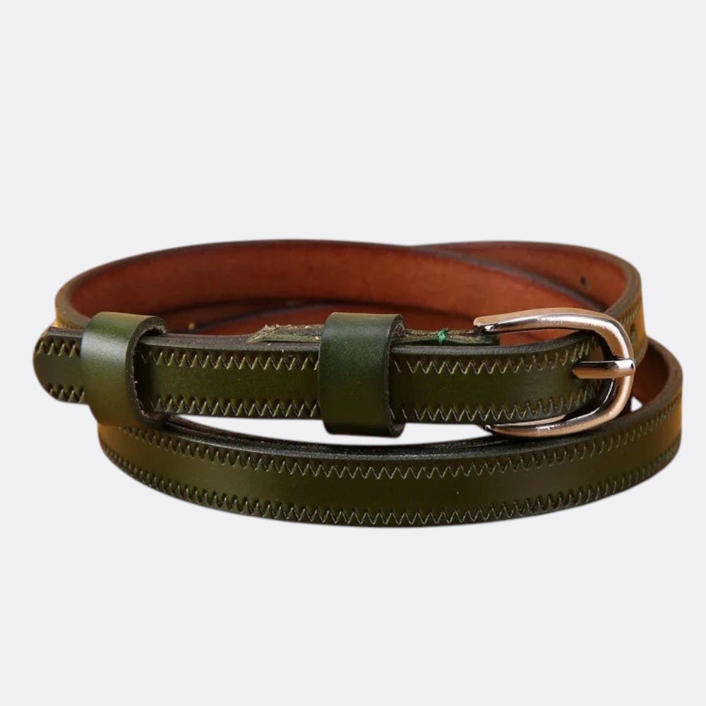 Ceinture Gravée Femme - Noir Vert 100cm | Le monde de la ceinture