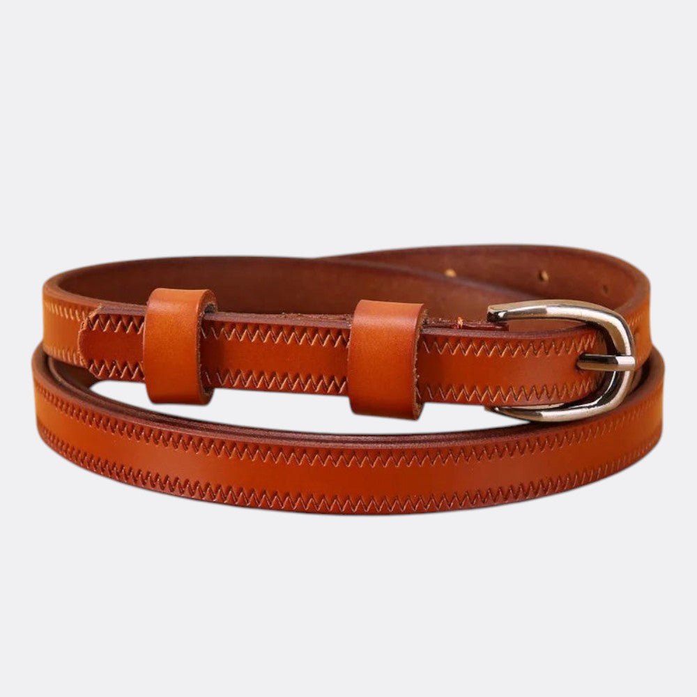 Ceinture Gravée Femme - Orange 100cm | Le monde de la ceinture