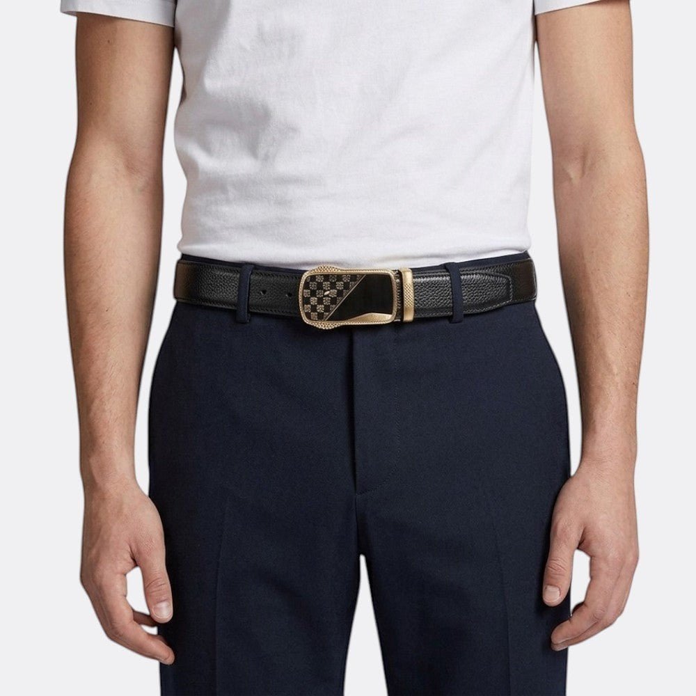 Ceinture Homme Boucle Automatique Cuir - Noir Style 3 105cm | Le monde de la ceinture