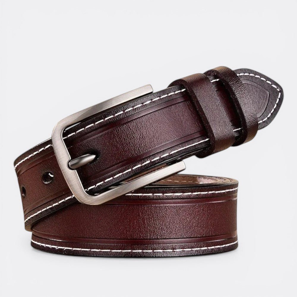 Ceinture Homme Cuir Boucle Carrée - Marron Foncé 105cm | Le monde de la ceinture