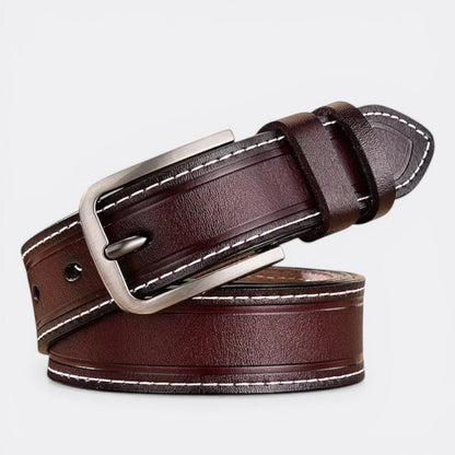 Ceinture Homme Cuir Boucle Carrée - Marron Foncé 105cm | Le monde de la ceinture