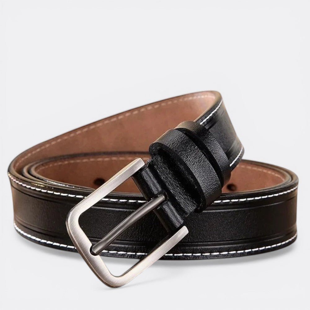 Ceinture Homme Cuir Boucle Carrée - Noir 105cm | Le monde de la ceinture