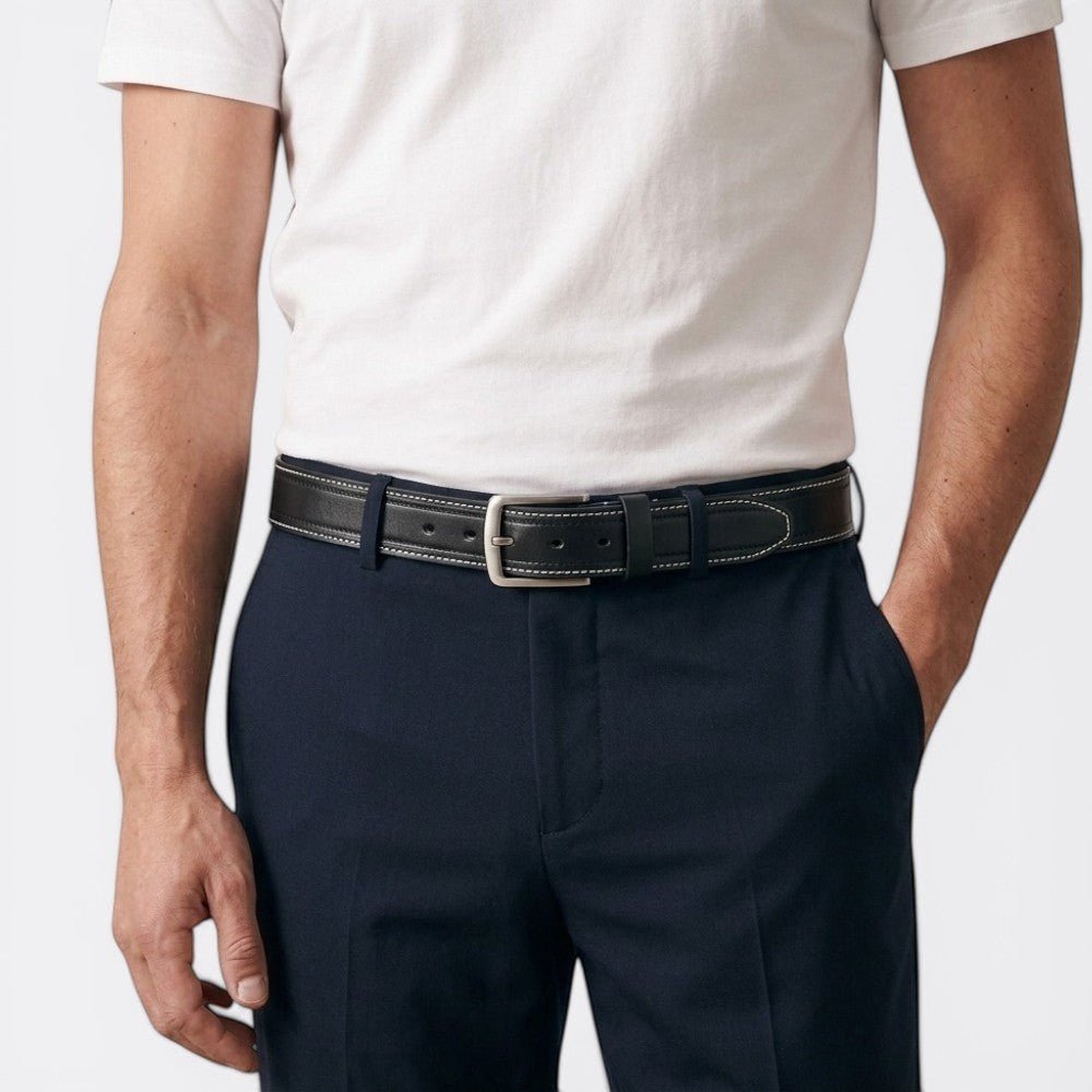 Ceinture Homme Cuir Boucle Carrée - Orange 105cm | Le monde de la ceinture