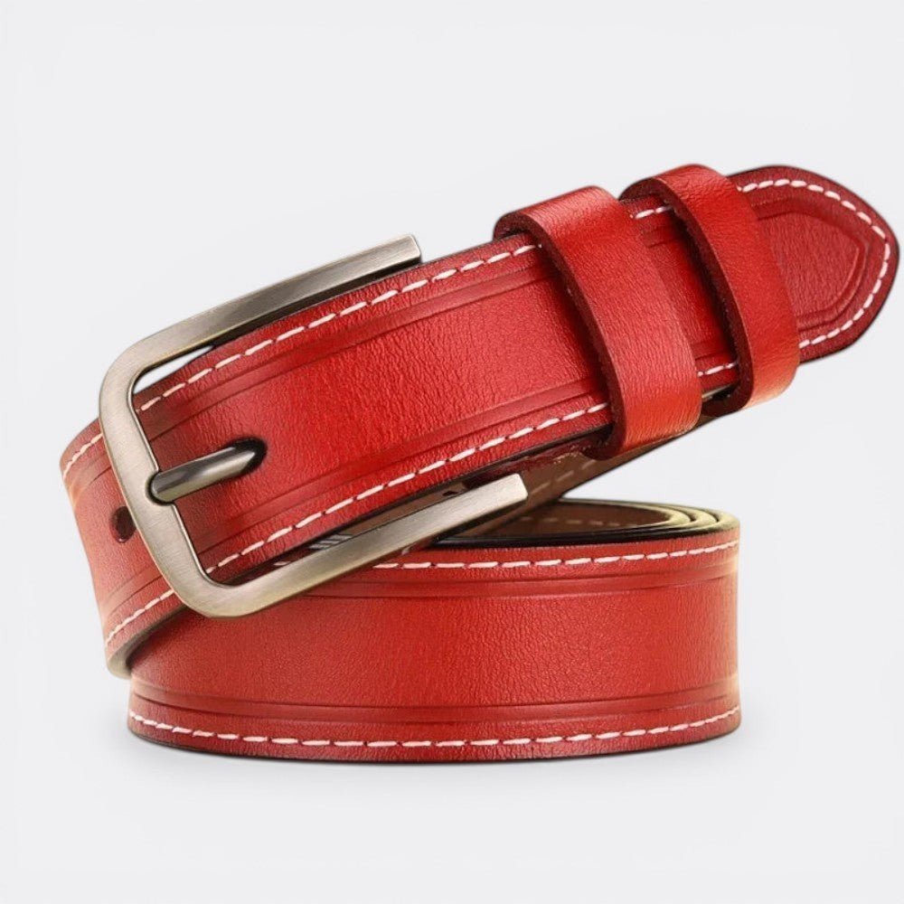 Ceinture Homme Cuir Boucle Carrée - Rouge 105cm | Le monde de la ceinture