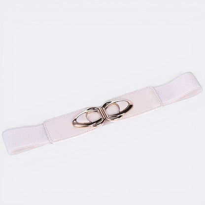 Ceinture Large Boucle Dorée - Blanc 65cm | Le monde de la ceinture