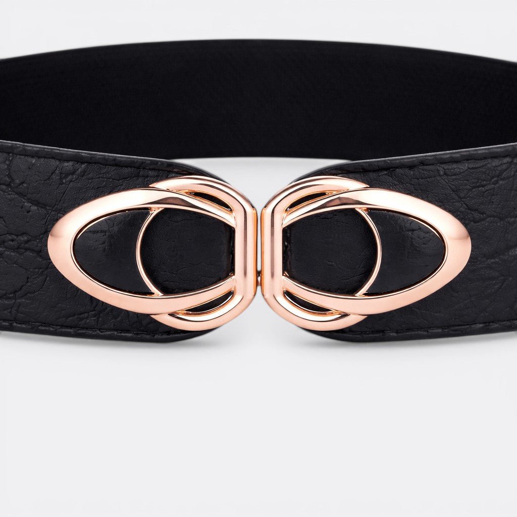 Ceinture Large Boucle Dorée - Blanc 65cm | Le monde de la ceinture